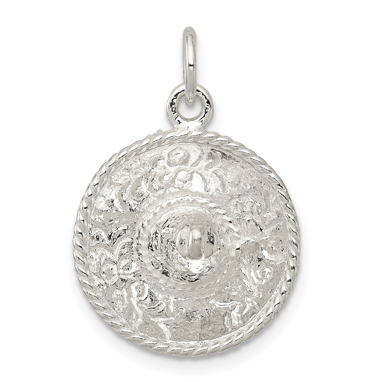 Sterling Silver Sombrero Charm Pendant Jewelry Mexico 20mm x 15mm